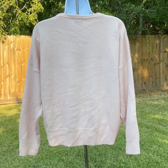 Take 50% OFF- Soho Love Inscribed Pink Sweater, Size-S - Picture 4 of 6